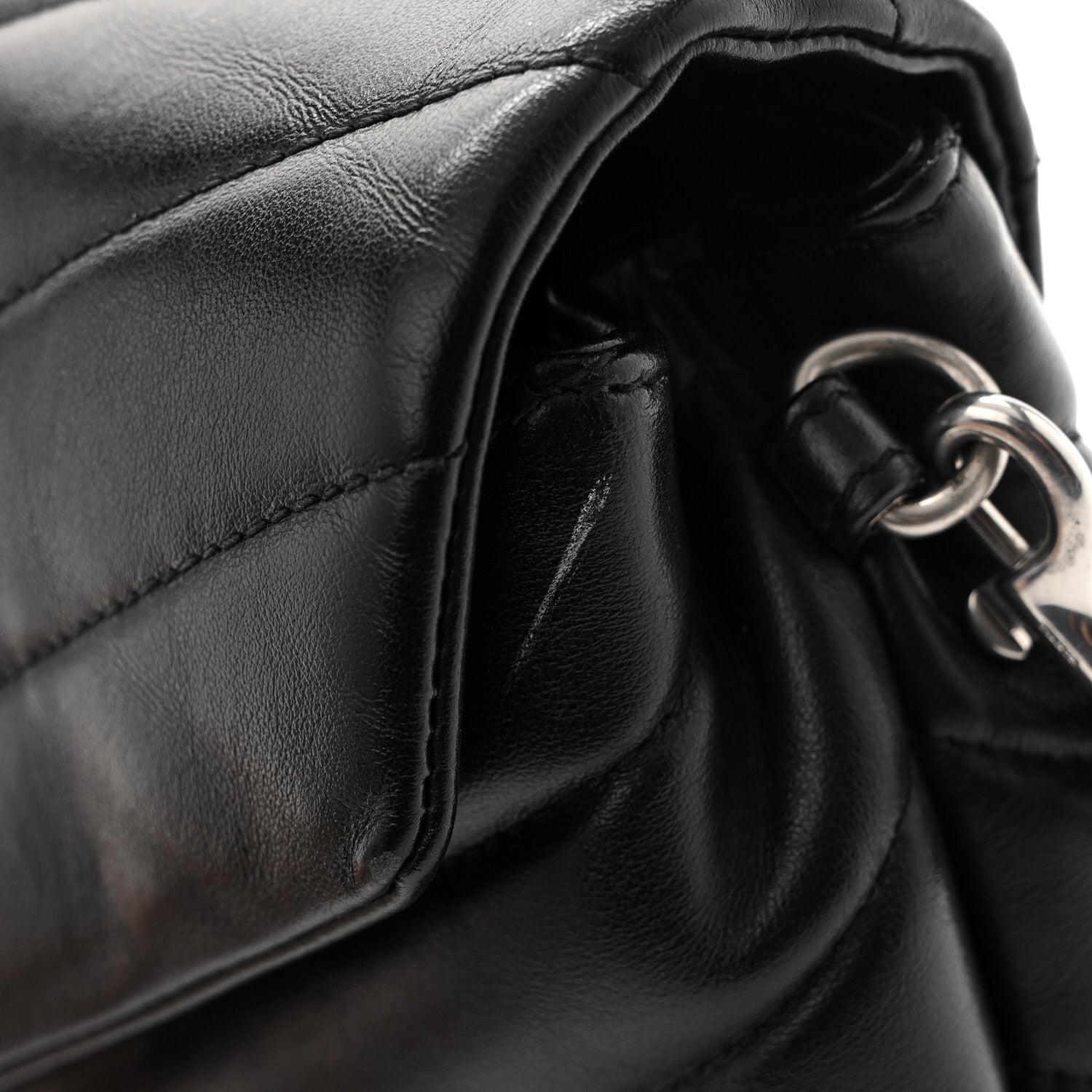 Calfskin Y Quilted Monogram Toy Loulou Crossbody Bag Black