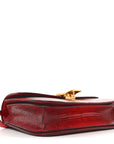 Lizard Medium Classic Box Flap Bag Ruby