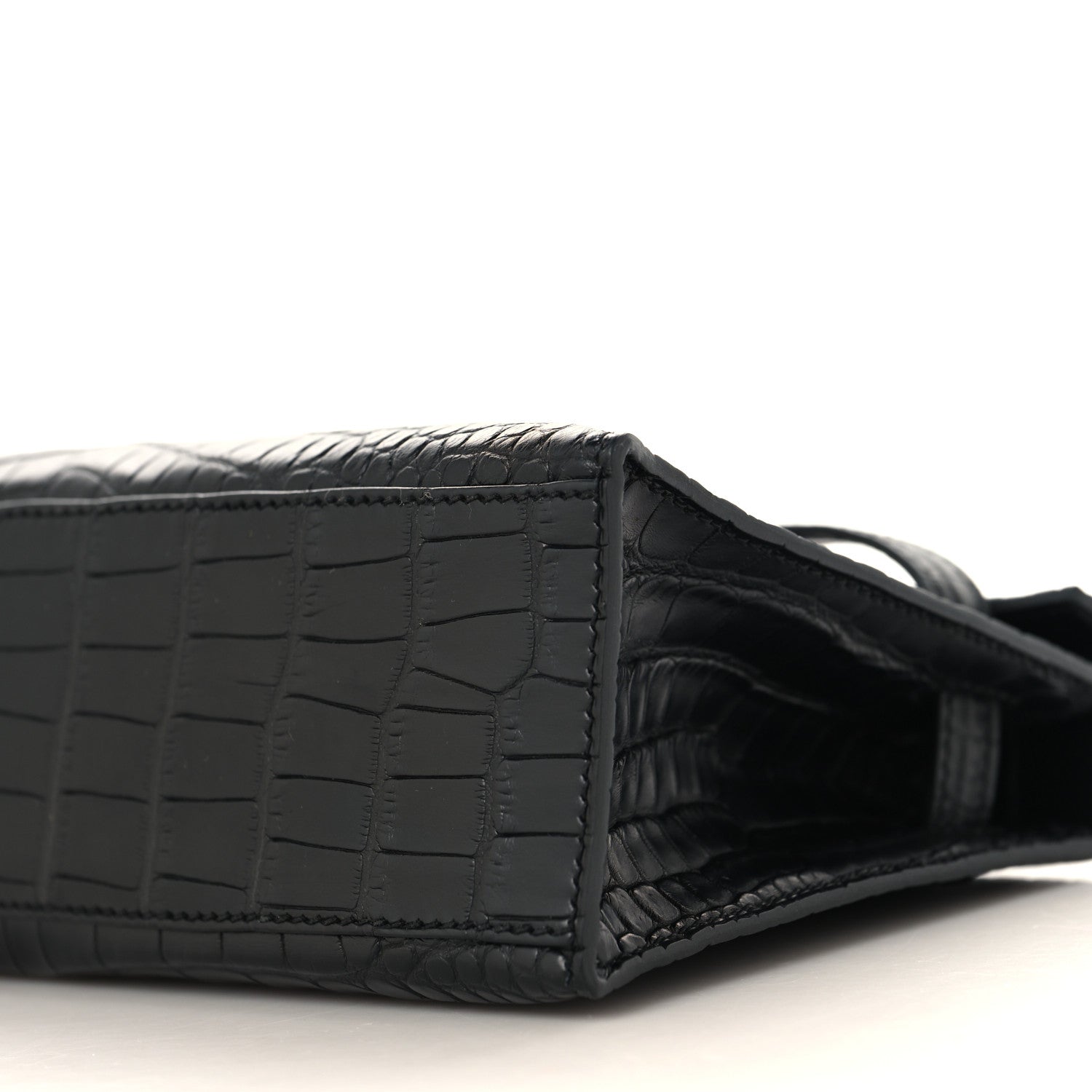 Matte Alligator Kelly Pochette Black