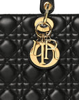 Lambskin Cannage Large Lady D1OR Black