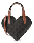 Triomphe Canvas Calfskin Teen Couer Heart Bag Tan