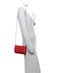 Caviar Quilted Wallet on Chain WOC Red