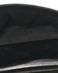 Sheepskin Matelasse Chevron Monogram Monochrome Large College Satchel Black