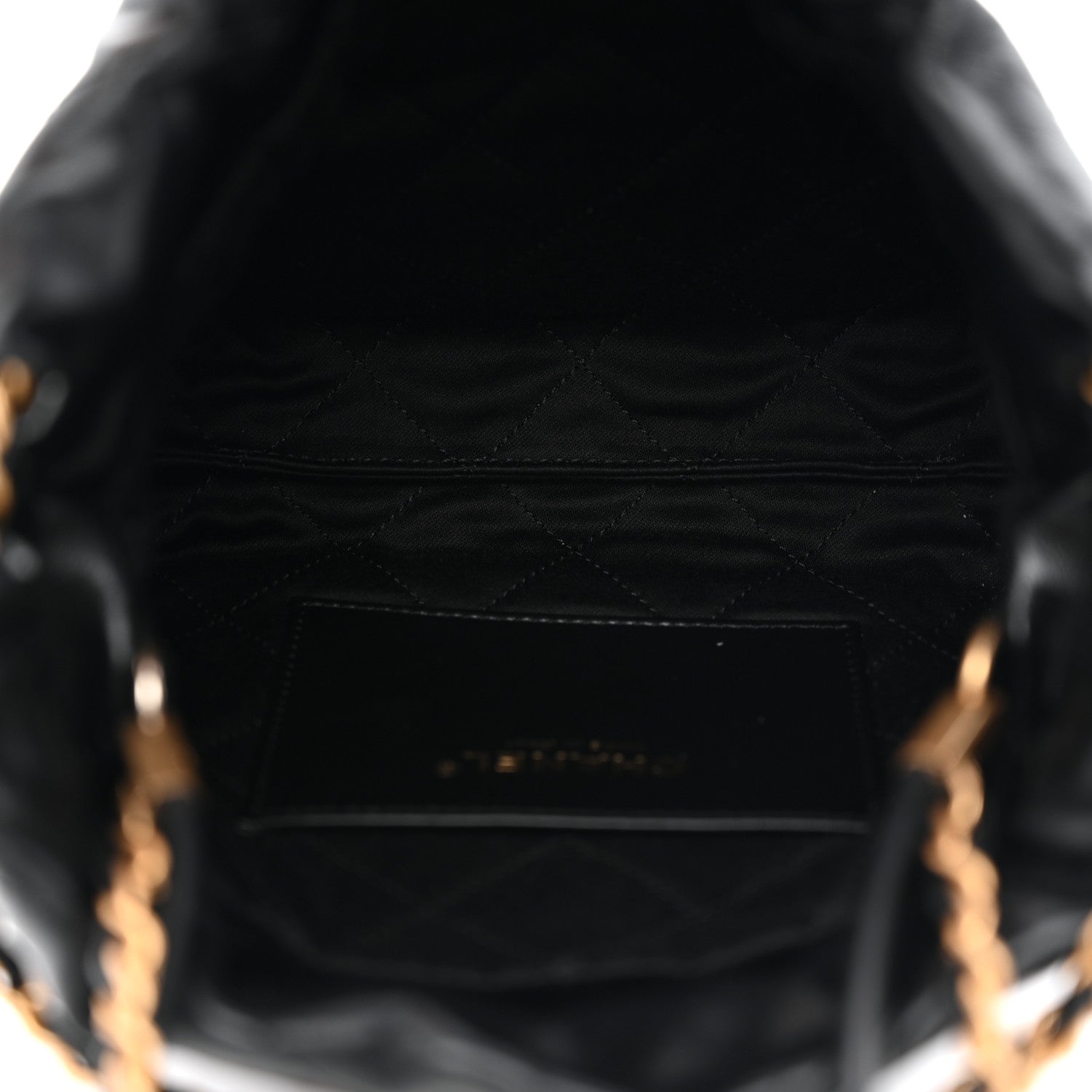 Shiny Calfskin Quilted Mini CHNL 22 Black
