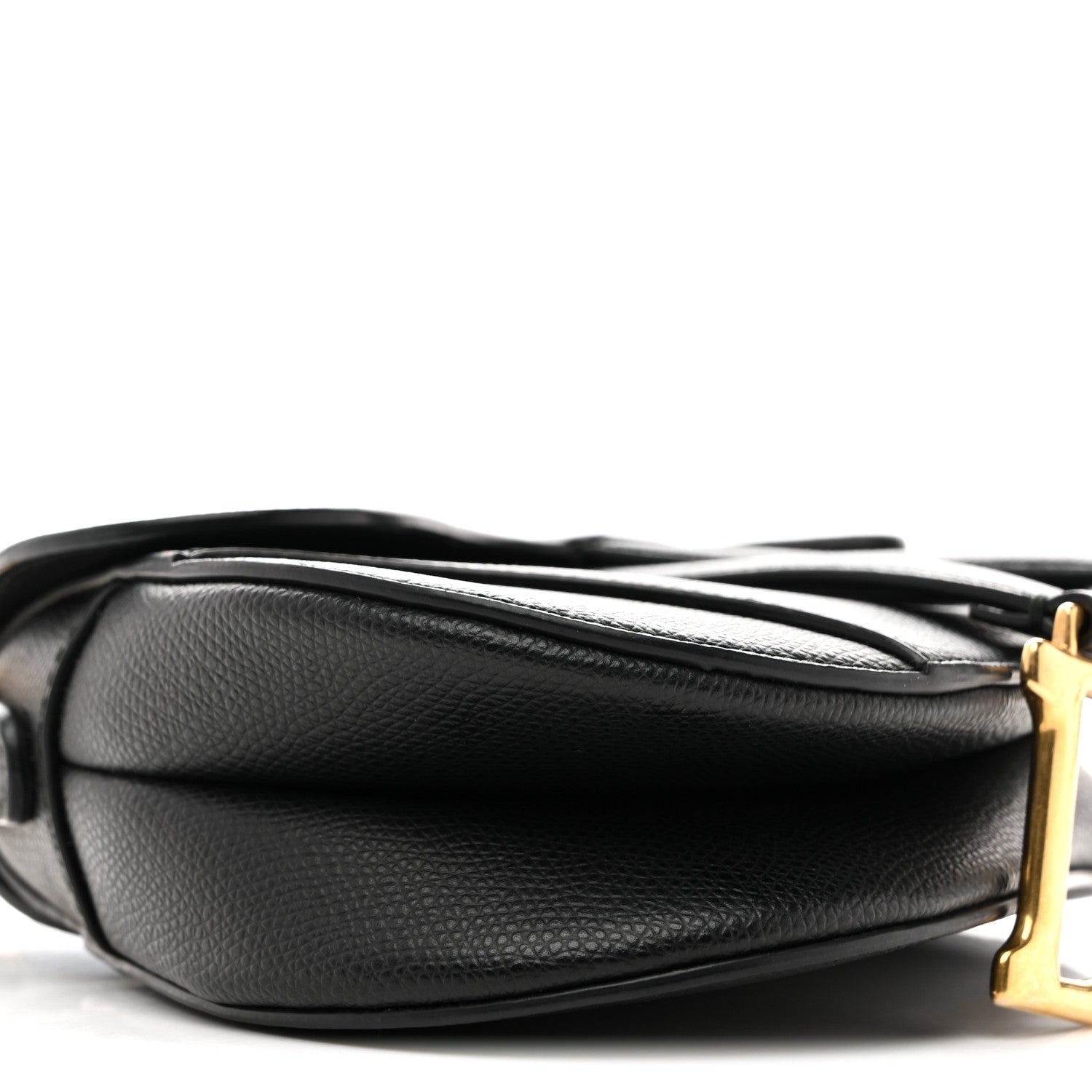 Grained Calfskin Mini Saddle Bag Black