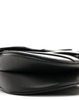 Grained Calfskin Mini Saddle Bag Black