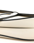 Grained Calfskin Saddle Bag White
