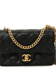 Caviar Quilted Mini Sweetheart Rectangular Flap Black