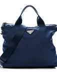Tessuto Nylon Saffiano Tote Cobalto