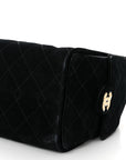 Suede Quilted Small CHNL 25 Handbag Black
