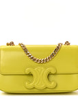 Shiny Calfskin Cuir Triomphe Chain Shoulder Bag Anis