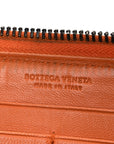 Nappa Intrecciato Zip Around Wallet Orange