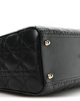 Lambskin Cannage Large Lady D1OR Black