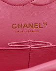 Caviar Quilted Medium Double Flap Pink