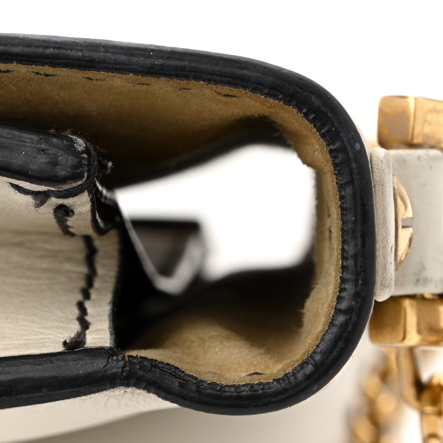 Calfskin J'AD1OR Chain Flap Bag Off White