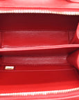 Caviar Quilted Small CC Filigree Vanity Case Red
