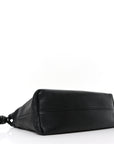 Mellow Nappa Medium Donut Chain Flamenco Knot Clutch Black