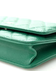 Caviar Quilted Wallet On Chain WOC Green
