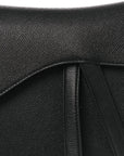 Grained Calfskin Saddle Bag Black