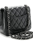 Lambskin Quilted Mini Square Flap Black