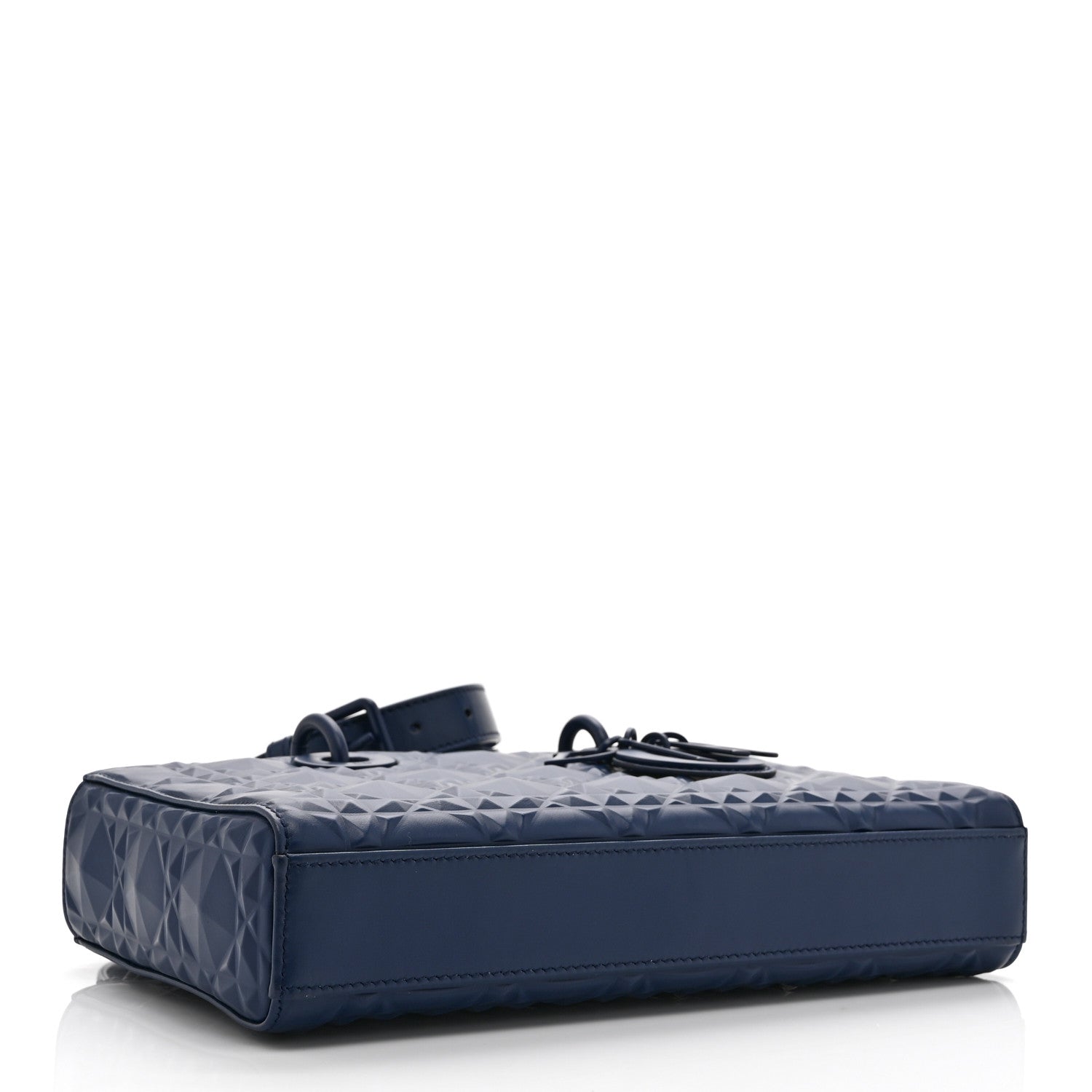 Calfskin Cannage Diamond Medium Lady D-Joy Navy Blue