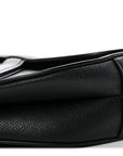 Grained Calfskin Saddle Bag Black