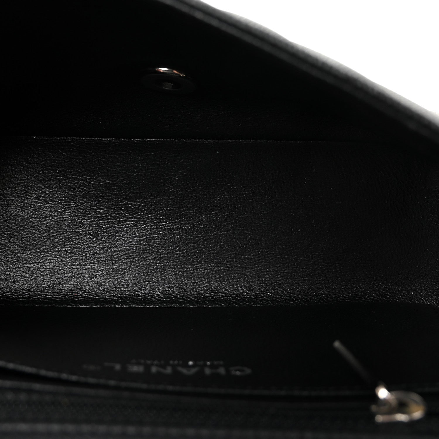 Caviar Chevron Quilted Mini Rectangular Flap Black