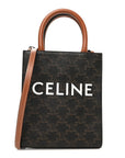 Triomphe Canvas Calfskin Mini Vertical Cabas Tan