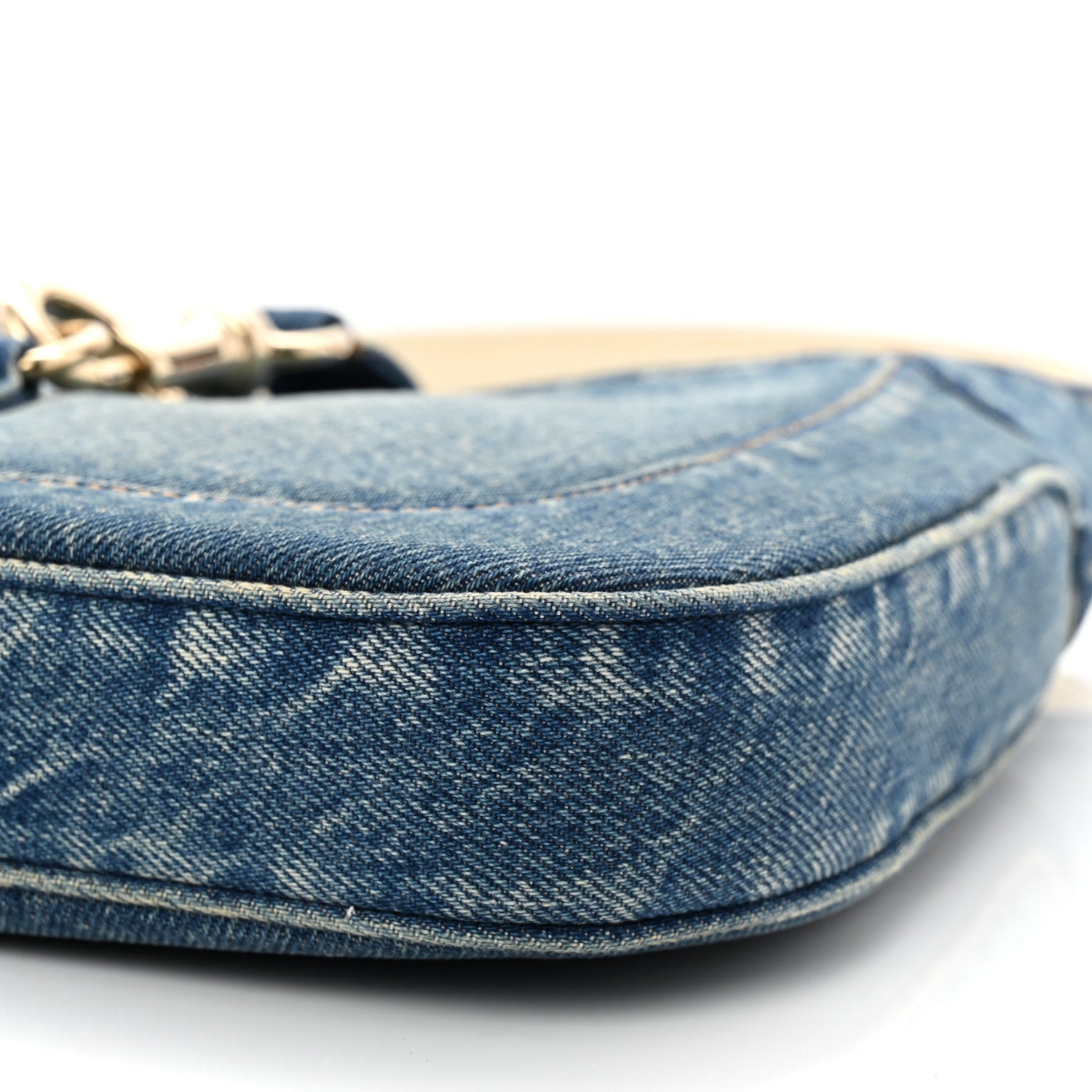 Denim Small Jackie Shoulder Bag Blue Denim