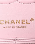 Caviar Quilted Medium Double Flap Light Pink