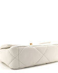Goatskin Quilted Medium CHNL 19 Flap White