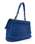 Nappa Intrecciato Medium Olimpia Shoulder Bag Blue