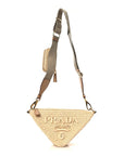 Yarn Raffia Effect Crochet Triangle Shoulder Bag Naturale