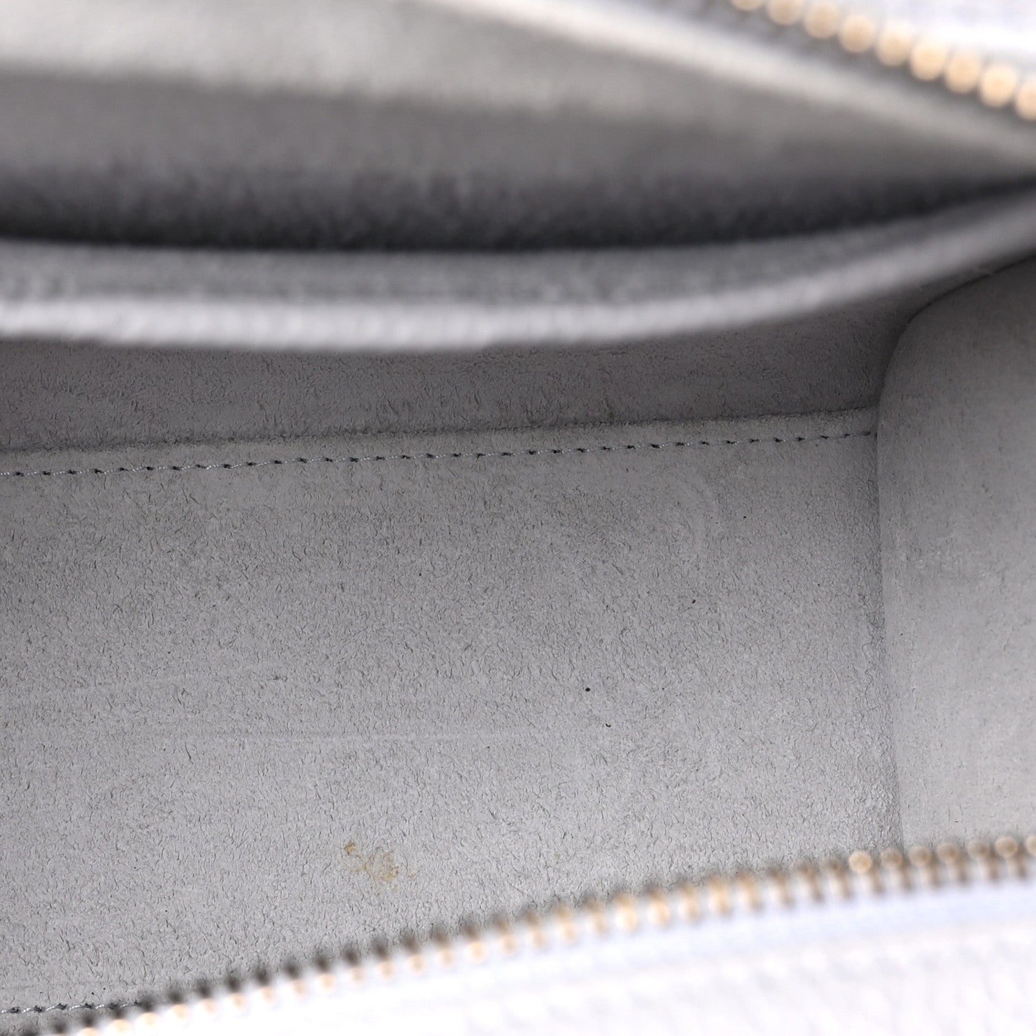 Drummed Calfskin Nano Luggage Pearl Blue