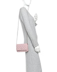 Caviar Quilted Wallet on Chain WOC Light Pink