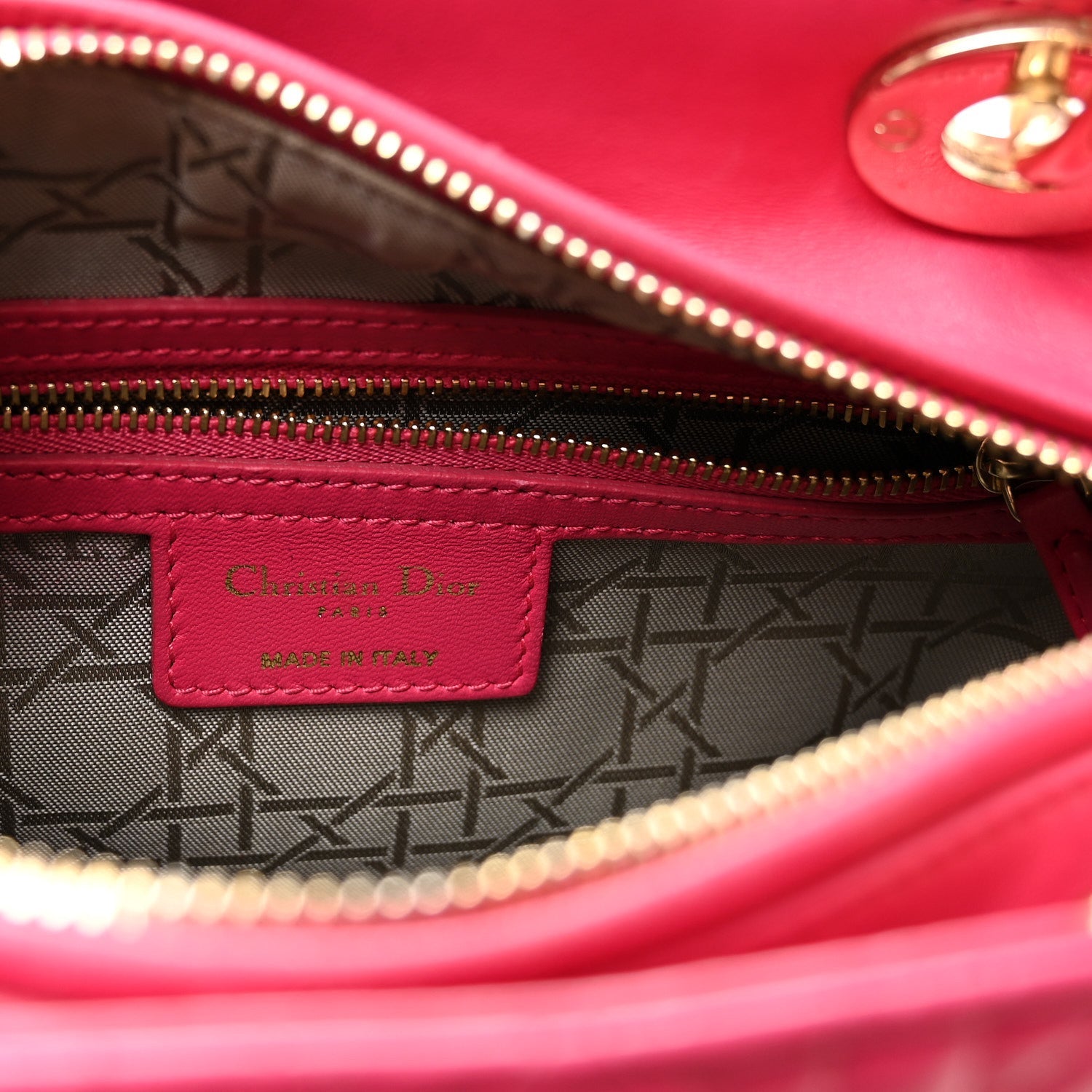 Lambskin Cannage Medium Lady D1OR Pink