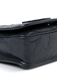 Crinkled Calfskin Matelasse Monogram Niki Chain Wallet Dark Smog
