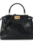 Python Shiny Nappa Mini Peekaboo Iconic Satchel Blue Jeans
