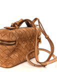 Suede Intrecciato Bang Bang Vanity Case Amber