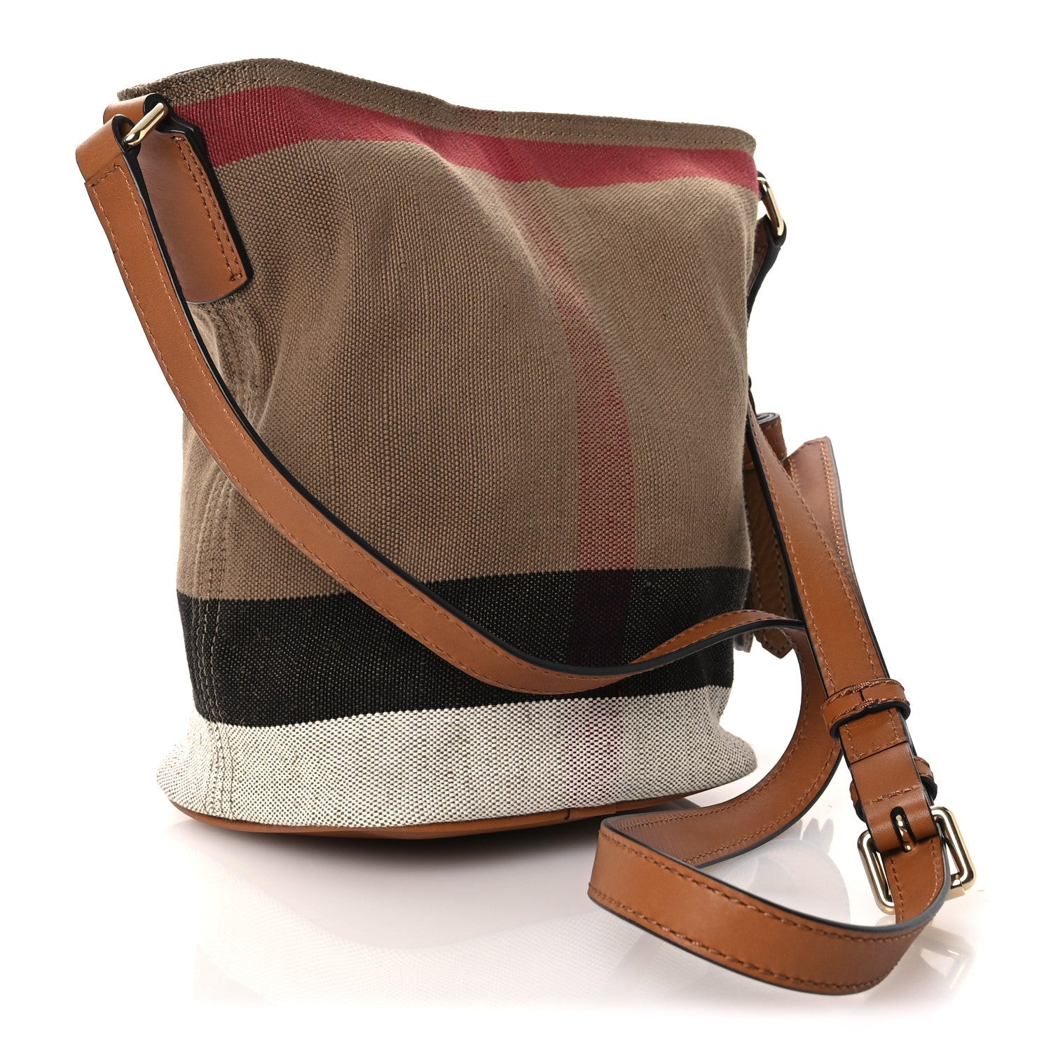 Canvas Mega Check Mini Ashby Tassel Crossbody Saddle Brown