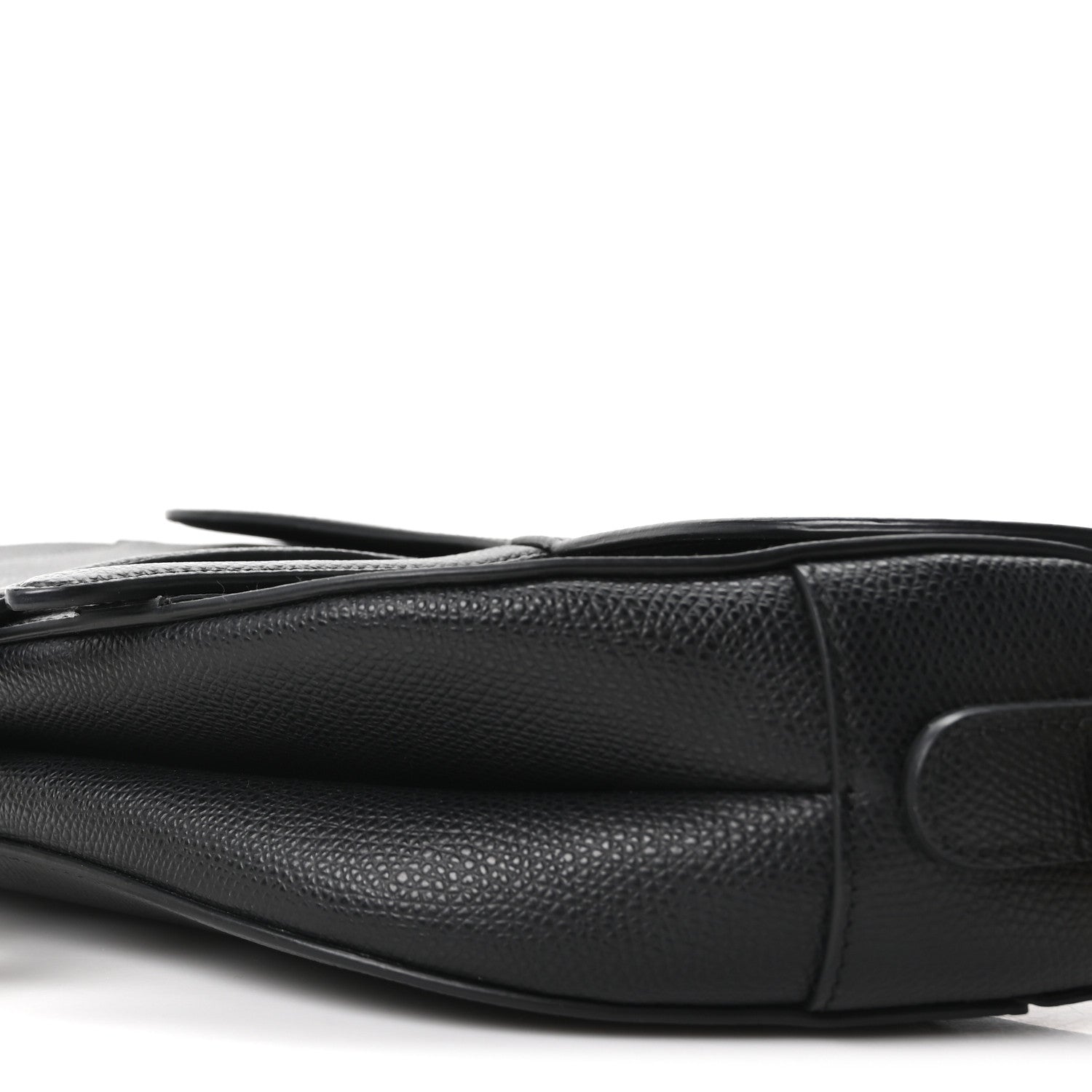 Grained Calfskin Saddle Bag Black