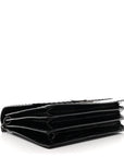 Crocodile Accordion Flap Shoulder Bag Black