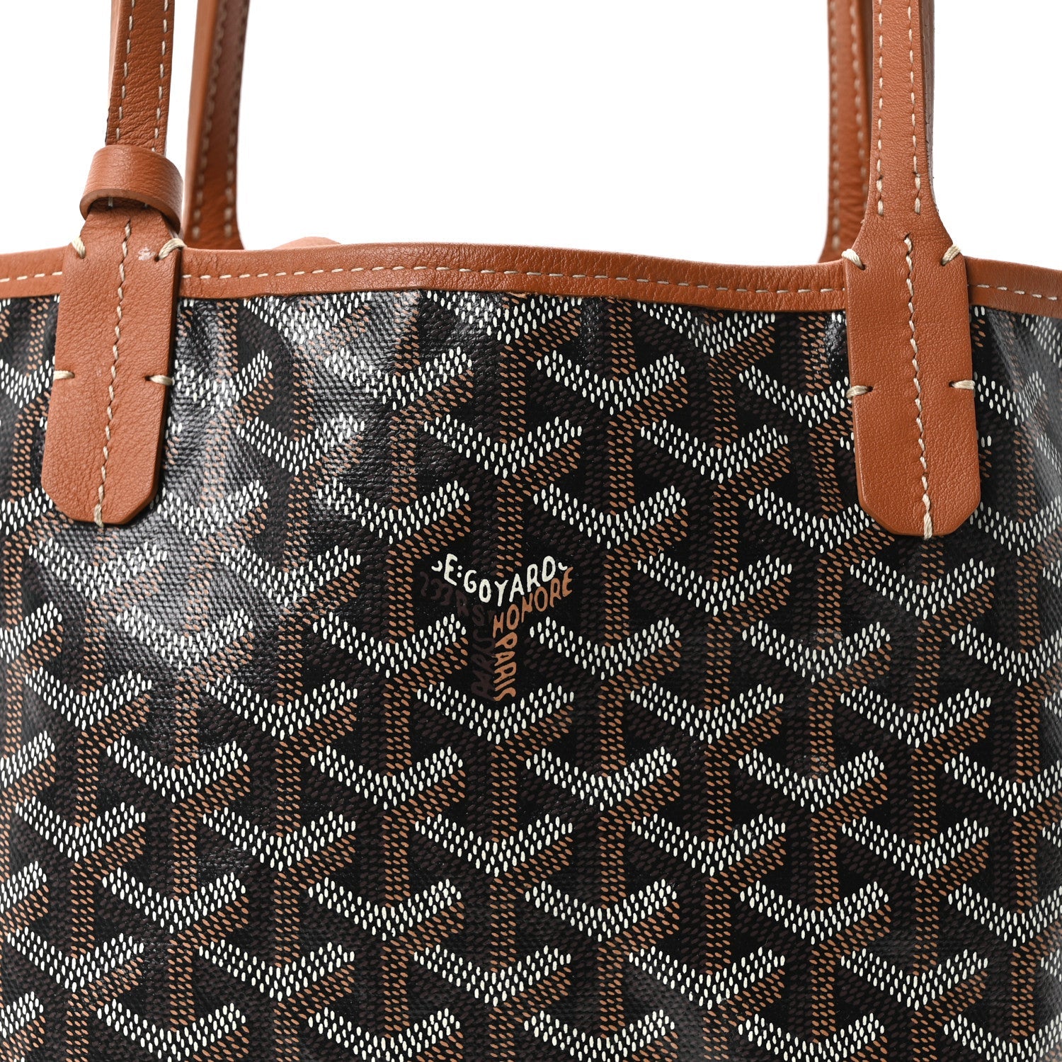 Goyardine Reversible Mini Anjou Black Gold