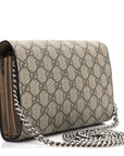 GG Supreme Monogram Mini Dionysus Chain Wallet Beige Taupe