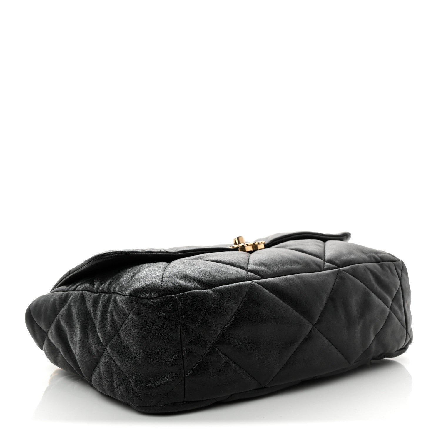 Goatskin Quilted Maxi CHNL 19 Flap Black