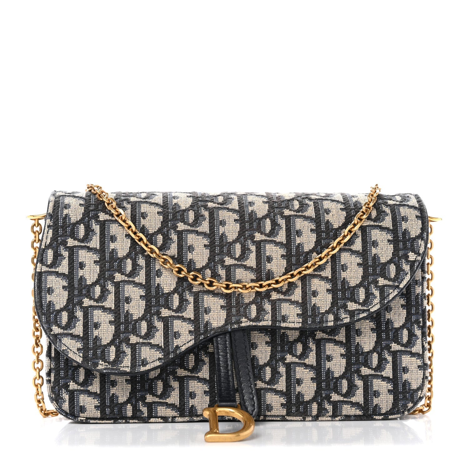 Oblique Saddle Chain Pouch Blue