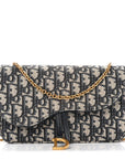 Oblique Saddle Chain Pouch Blue