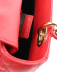 Lambskin Cannage Small Lucky Badges Lady D1OR Red