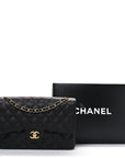 Caviar Quilted Jumbo Double Flap Black