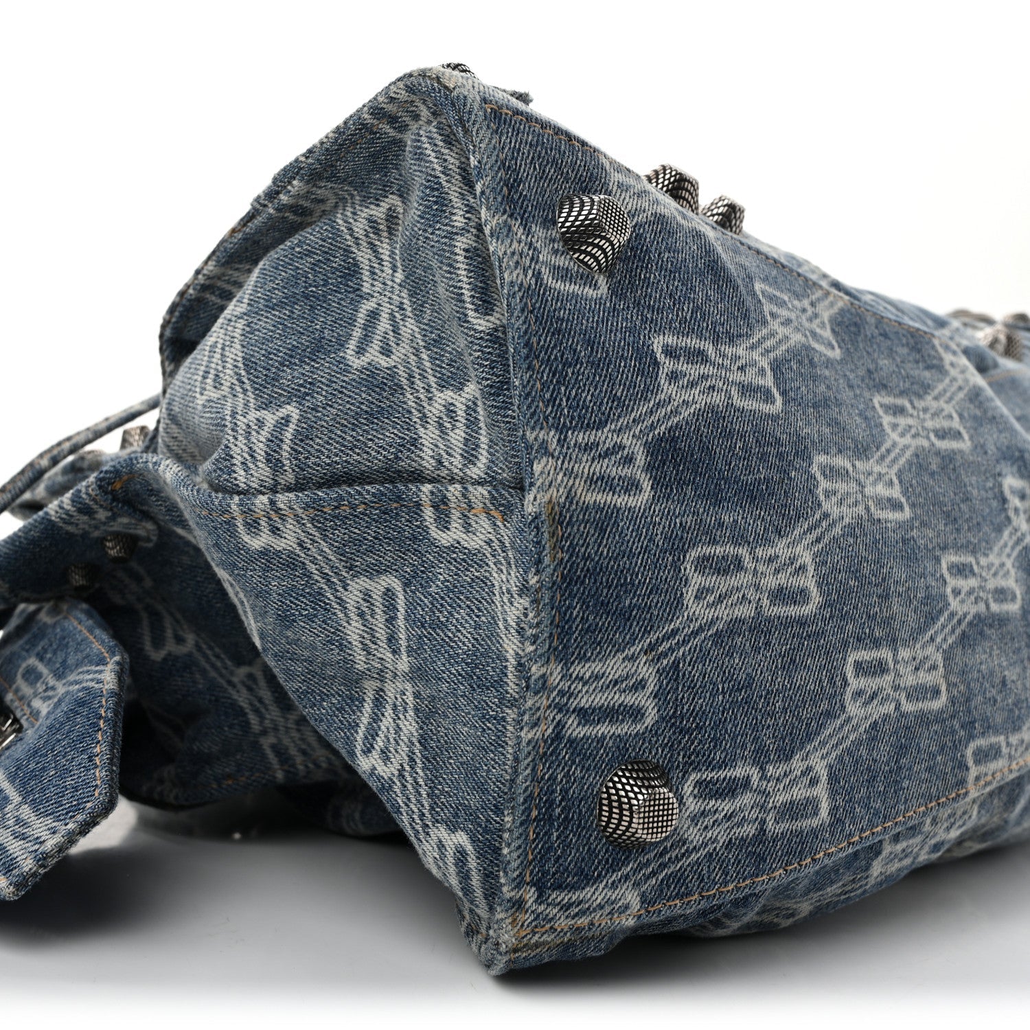 Denim BB Monogram Neo Cagole City Handbag Blue